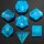 Dragon's Hoard Glass Dice Set - Sea Blue with Rainbow